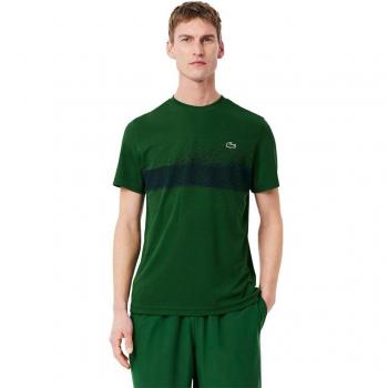 Novak Djokovic x Lacoste Dunkelgrünes Herren‑T-Shirt – M