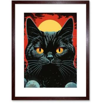 Artery8 Vintage Pulp Cover: Celestial Black Cat & Solar Eclipse