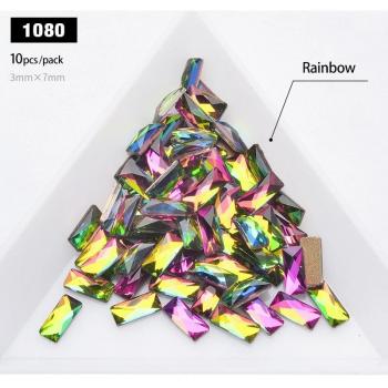 10pcs Shiny Rectangle Glass Nail Art Rhinestone Decorations
