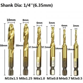 Tapón Hexagonal Métrico HSS 1/4 para Taladro