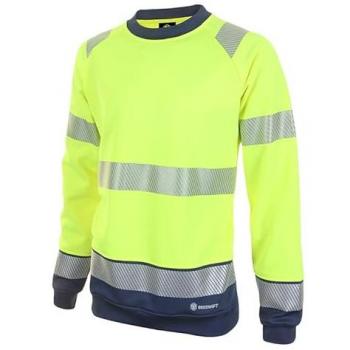 Beeswift High Visibility Two Tone Sweatshirt Saturn Yellow/Navy Blue Small