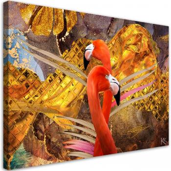 Cadre d’Art « Flamants Rosés Dorés » 60x40
