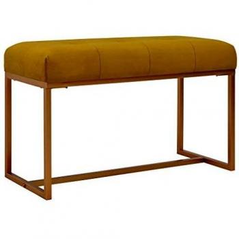 Mustard Velvet Bench 80 cm