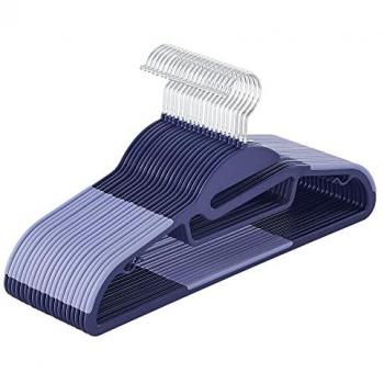 U-Shaped Plastic Coat Hangers, Dark Blue and Light Blue, 20 Count
