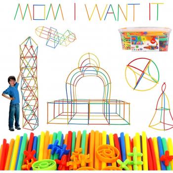 Blocos de Tubo 800 – Kit de Construcción 3D para Niños