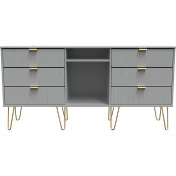 Linear 152cm TV Stand – Dusk Grey, 6 Drawers and 2 Shelves