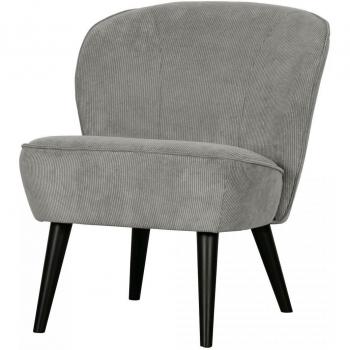 WOOOD Fauteuil Gris Côtelé Design