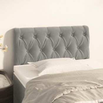 Cabecero Premium en Terciopelo Gris Cielo 80×7×78 cm