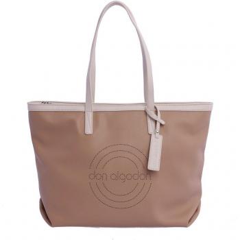 Bolso Garda Beige Don Algodón con Crema y Bolsillos