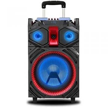 Bluetooth DJ Speaker con Telecomando e Batteria, 160W di Potenza e Ingressi USB/SD/AUX