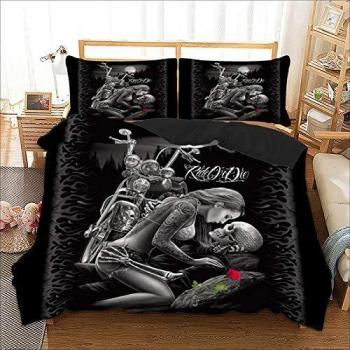 Gothic Skull Duvet Cover Double 3D Printed Quilt