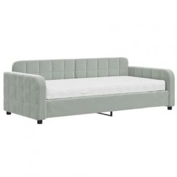Recreo Sofá Cama Gris Claro 90x190 cm – VidaXL