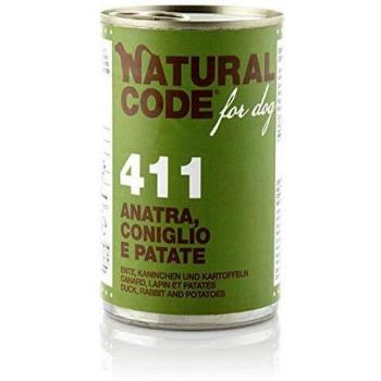 Natural Code Cibo Umido per Cane 400 G, Anatra, Coniglio e Patate