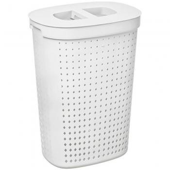 Panier à linge en plastique 61L blanc Plast Team Seoul
