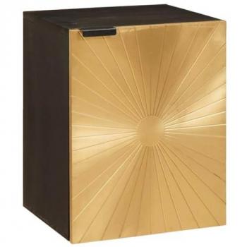 Estantería de baño con acabados negros y dorados, 38×33×48 cm
