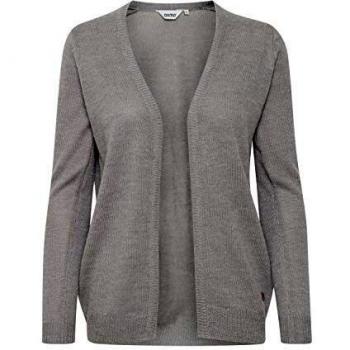OXMO Nena Damen Feinstrick Cardigan. Größe:M. Farbe:Stone Mix (200274)