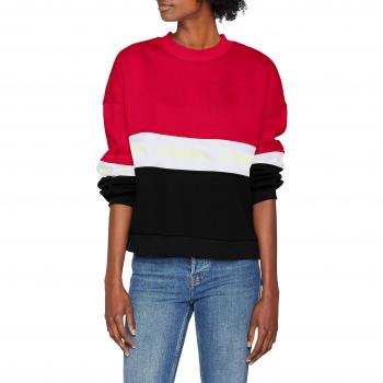 Tommy Jeans Femme Sweat-Shirt Colorblock Manches Courtes Noir