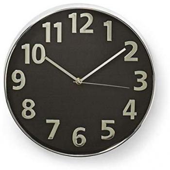 Nedis Schlichte Rundwanduhr 30 cm Schwarz