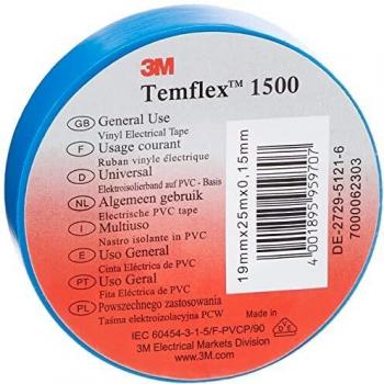 3 M TempFlex 1500 Blue Electrical Tape – 19 mm wide, 25 m roll