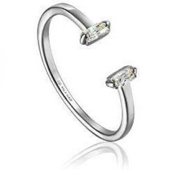 Ania Haie Silberschmuck: Damenring Glow mit Zirkonia – einstellbar
