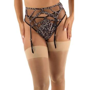 Playful Promises Women's Ramona Leopard Suspenders – Multicolor, Size 12