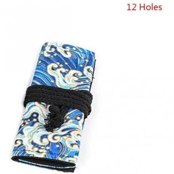 48 Holes Canvas Roll Up Pencil Bag