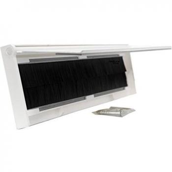 White Brush‑Backed Letterbox Enclosure with Flip Cap – Dual Use