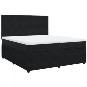 Sommier à lattes noir avec matelas 200x200 cm en velours
