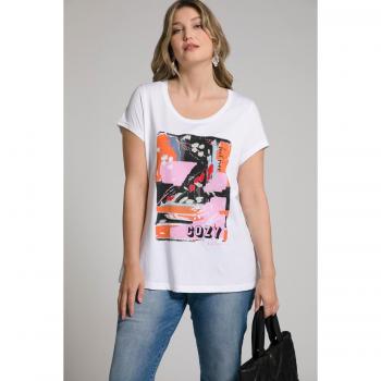 Blusa grafica Ulla Popken, taglia 68/70, scollo girocollo