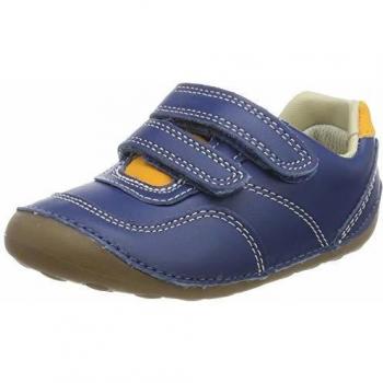 Clarks Tiny Dusk T, Chaussures Basses Fille, Bleu (Cuir Bleu), 20 EU