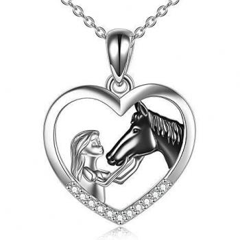 YFN Collier Fille et Cheval pour Filles Bijoux de Cheval en Argent Sterling Cadeaux de Cheval pour Femme 18  (Gold Horse Charm Earrings)
