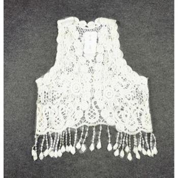 Crochet Fringed Sleeveless Vest for Toddlers