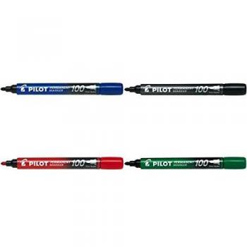 Permanentný popisovač, 1 mm, kuželový, PILOT Permanent Marker 100, zelený