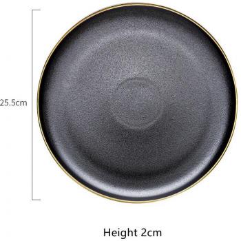 Black Frosted Ceramic Breakfast Dish