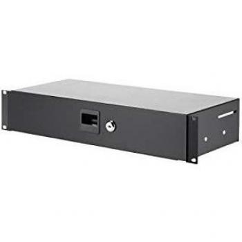 Rack móvil Adam Hall con 2 espacios para unidades de 19, cerradura y dimensiones medias (modelo 87402 S)