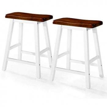 VidaXL 2 tabourets de bar en bois massif