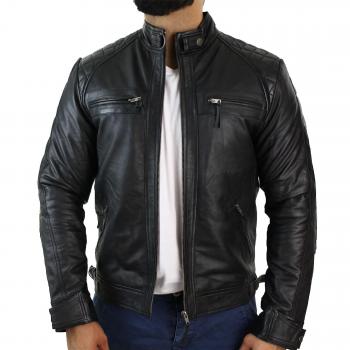 Infinity Leather Moto Jacket Negro M