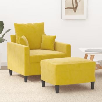 Sillón y Taburete en Terciopelo Amarillo Luxe Maison Exclusive 60 cm