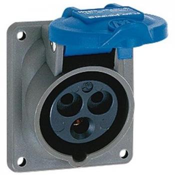 Toma de corriente mural 2P+E 16A 250V color azul IP44