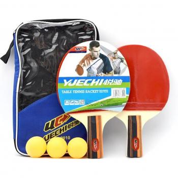 2 Pcs Carbon Fiber Ping Pong Bats with Double-Sided Pimpled Rubber and 3 Balls