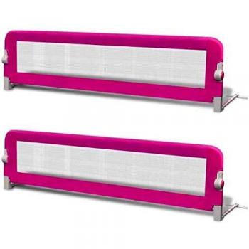 VidaXL Toddler Safety Bed Rail 2 pcs Pink 150x42 cm