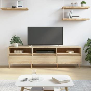 Meuble TV en bois d'ingénierie finition chêne sonoma 150x30x44,5 cm