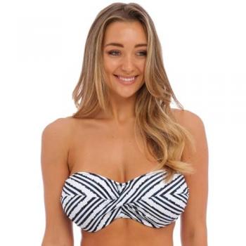 Sunshine Coast Twist Bandeau Bikini Top in Navy Blue – Plus Size 32E