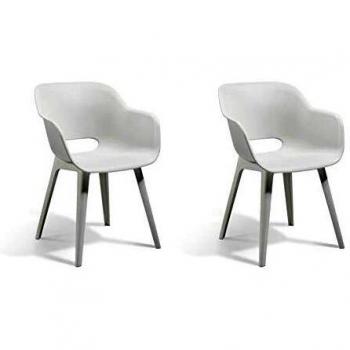 Chaise Allibert Akola, Plastique, Blanc, 56,7 x 55,8 x 80,1 cm