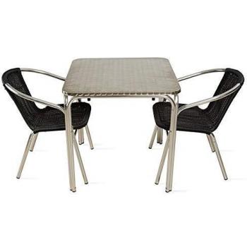 Set Tavolo e Sedute per Terrazzo Ovale in Leggero Alluminio