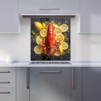 Kitchen Art Splashback: Lobster & Lemon Design – 700 × 750 mm