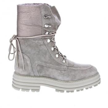 Alpe Mujer Botines 25091109 de Piel Gris con Suela Antideslizante y Cierre de Cordón