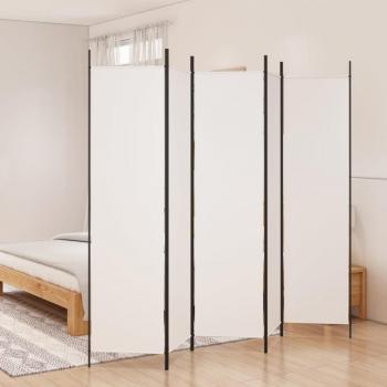 Biombo de tela blanca 5 paneles 250x200 cm