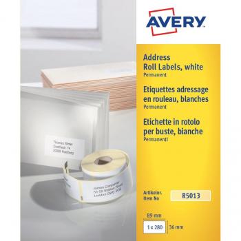 White 280‑Piece Avery R5013 Self‑Adhesive Address Rolls