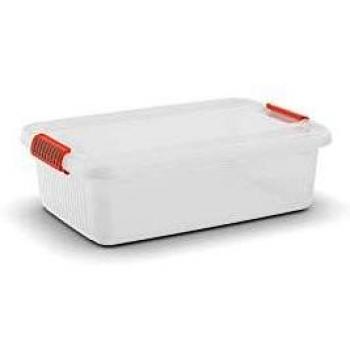 Kis 8561000 0719 01 K Latch Box Boîte de Rangement Plastique Transparent/Orange 28 L